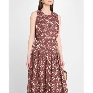 Vanessa Bruno "Callas" Abstract-Print Crop Top in Brown M